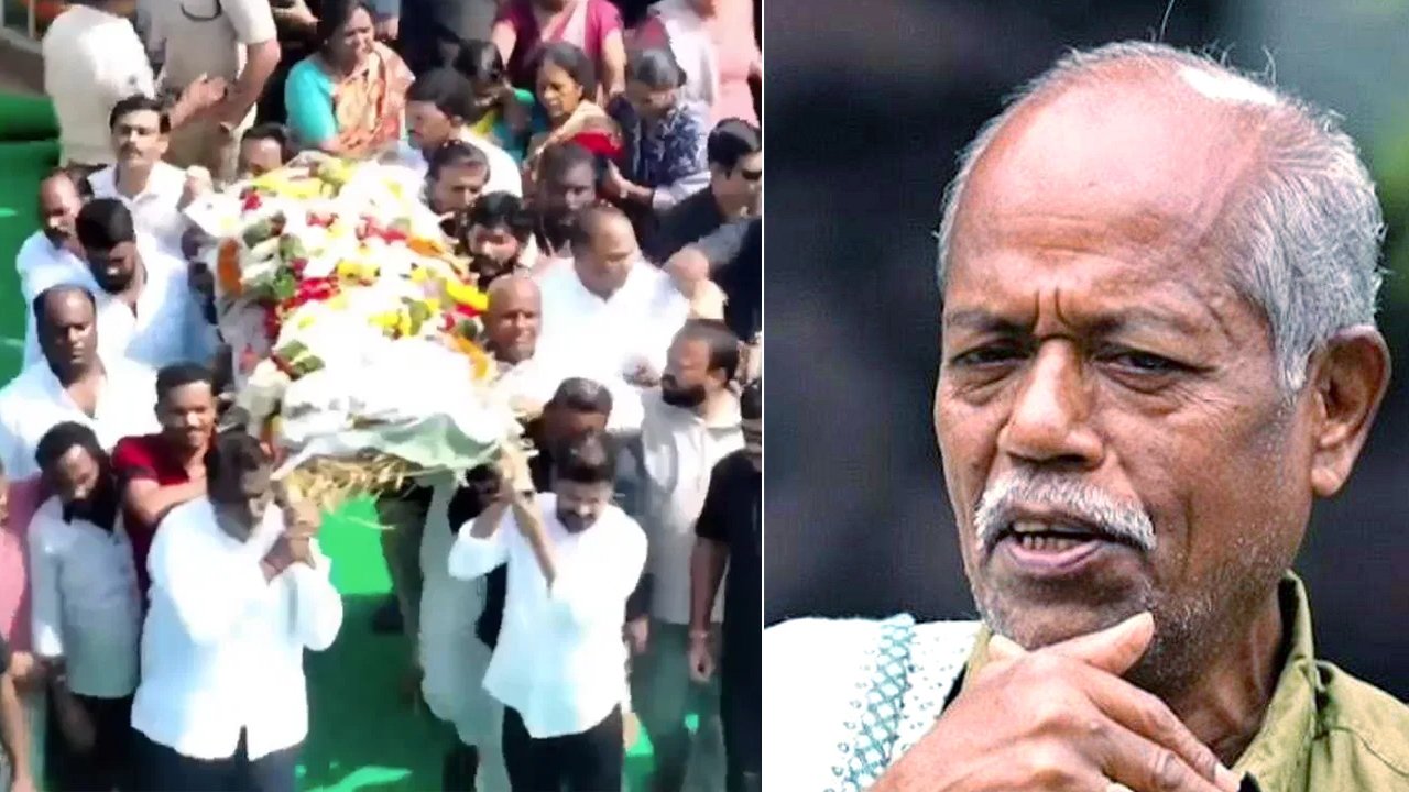 అందెశ్రీ అంతిమయాత్రలో సీఎం రేవంత్ రెడ్డి.. పాడె మోసి నివాళి!!